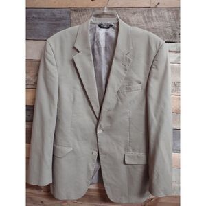 Jos. A Bank 42L Cotton Blend Khaki / Beige Sport Coat, Suit Jacket 2 Button